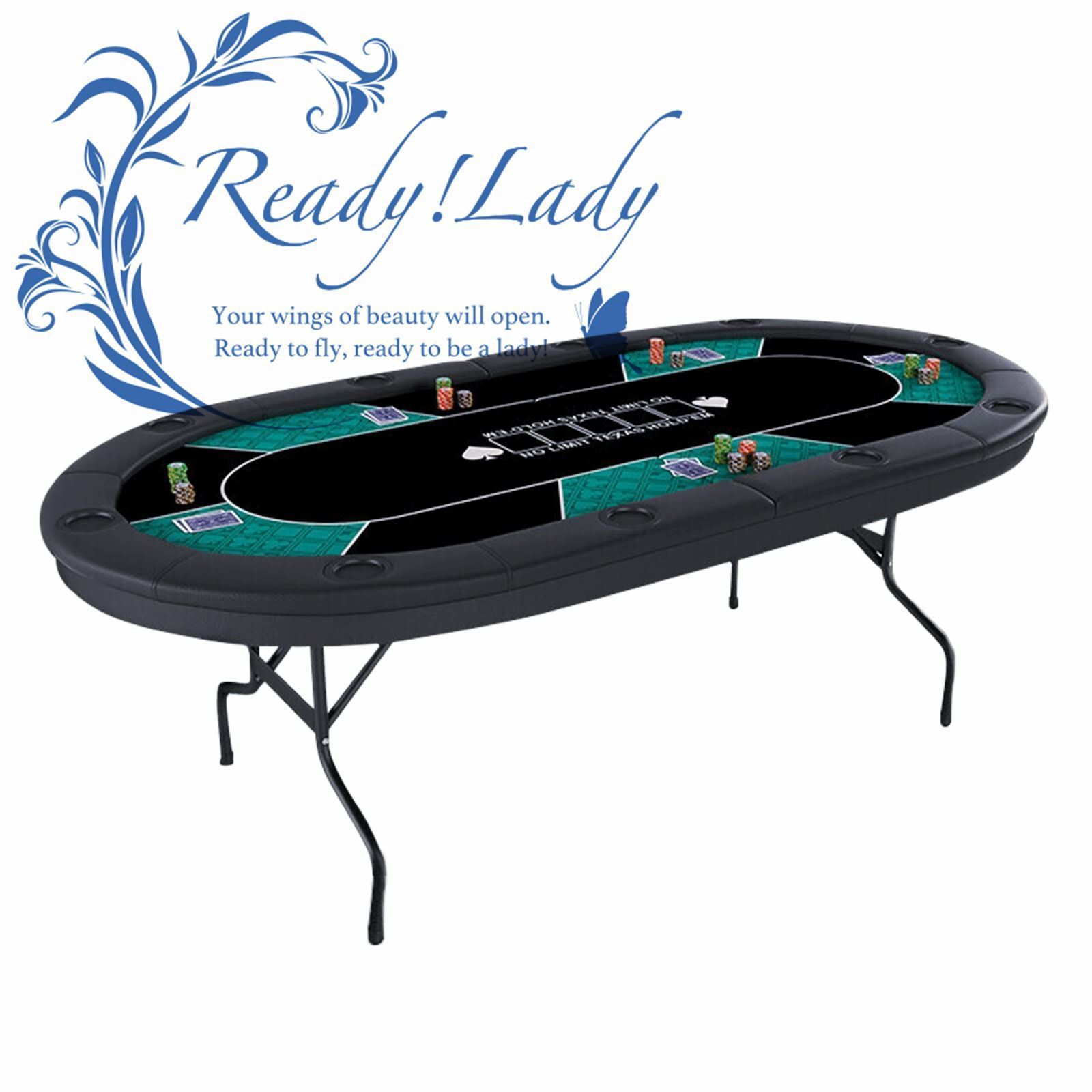 折りたたみ式ポーカーテーブル ポーカーテーブルトップ フェイクレザーパッド入りレールとカップホルダー付き 10人プレーヤー用