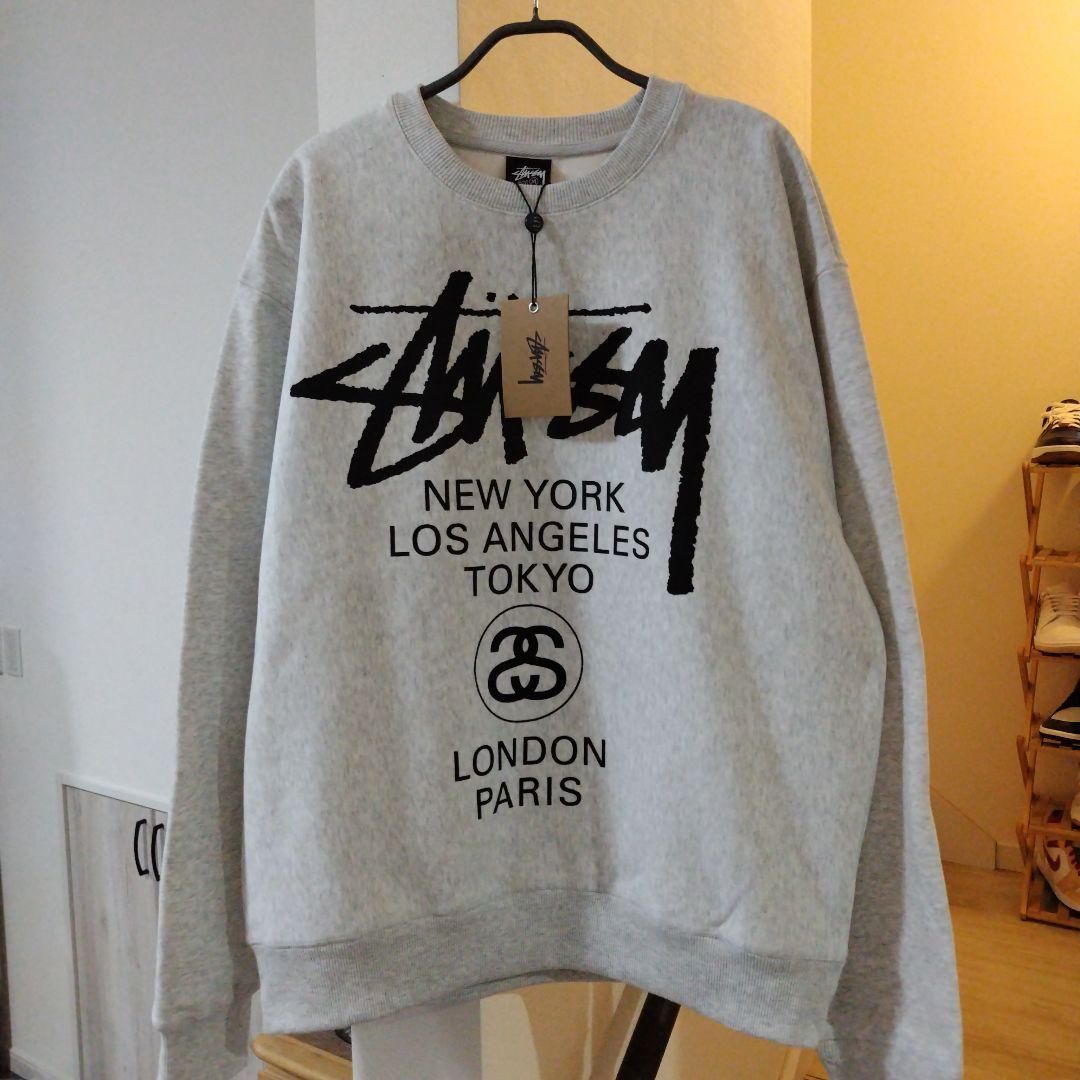 スウェット M ワールドツアー STUSSY グレー - メルカリ