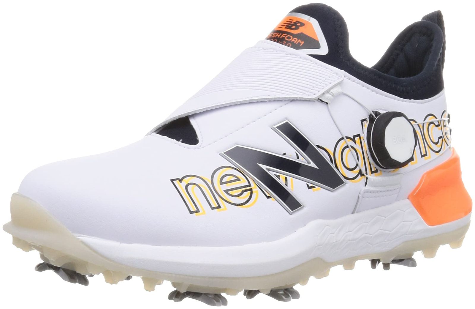 116 New Balance/ニューバランス FRESH FOAM UGB2500O 27cm ホワイト オレンジ メンズ ゴルフシューズ ※中古 ニューバランス] ゴルフシューズ FRESH FOAM 2500 UGB2500