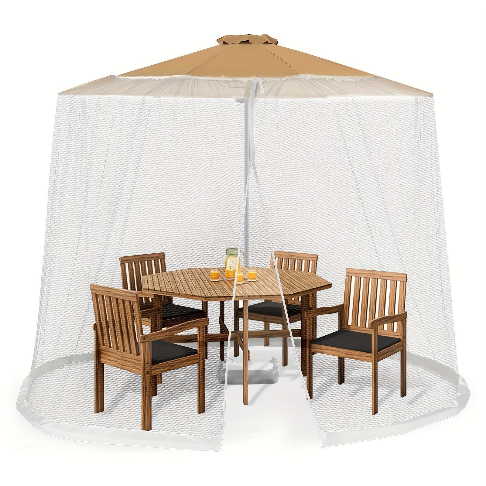 ガーデン ガーデンパラソル パラソル 調整 屋外パティオ傘 蚊帳付き 虫除け 蚊除け 夏の虫対策 PET素材 庭 ガーデン キャンプ バーベキュー アウトドア 傘 日除け ガーデンファニチャー カーキの傘 ホワイト アーミーグリーン