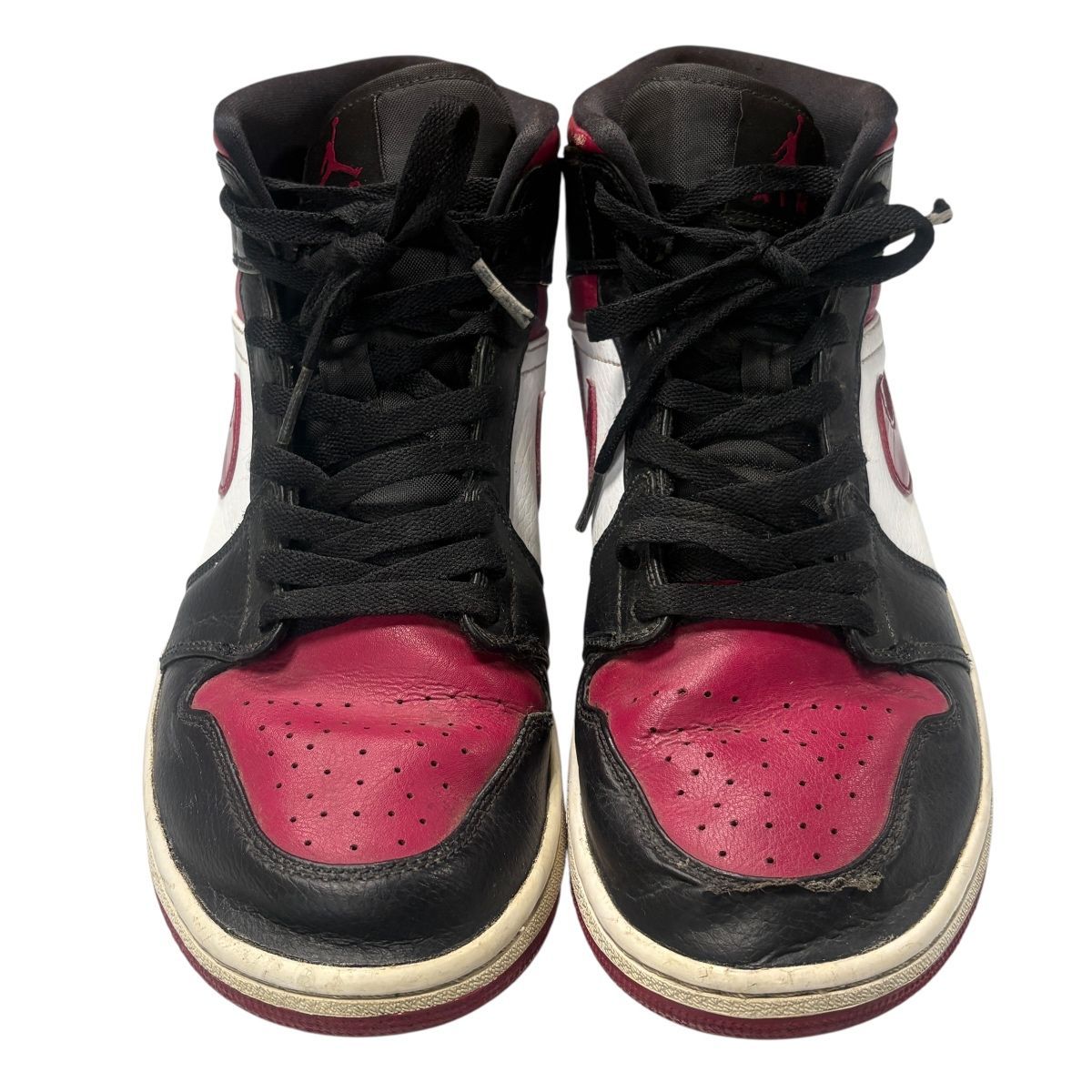 ♪3121 NIKE AIR JORDAN 1 MID BLACK/RED/WHITE スニーカー 554724-066 