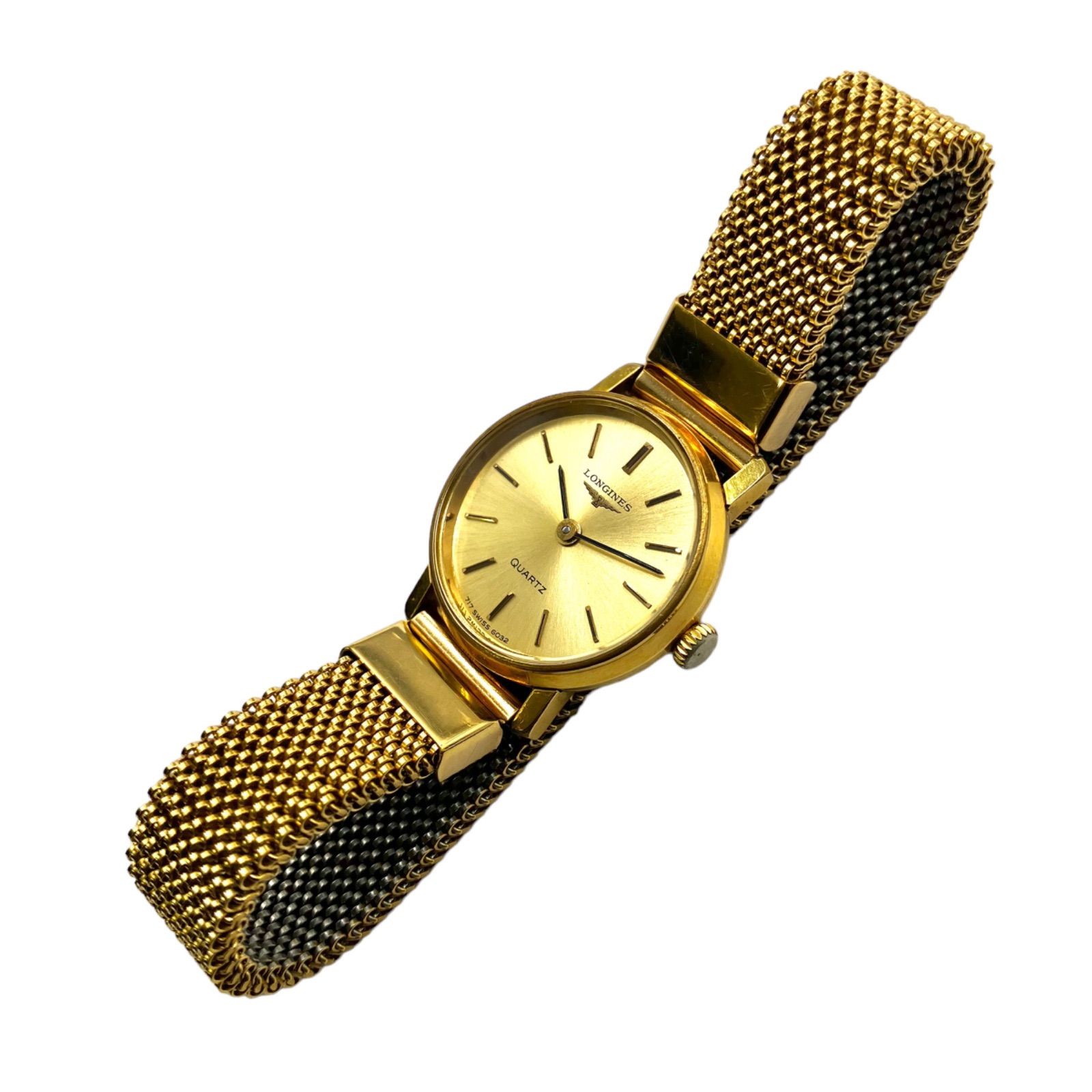 美品 稼働品 ロンジン メンズ腕時計 ゴールド文字盤 新品電池 - 時計