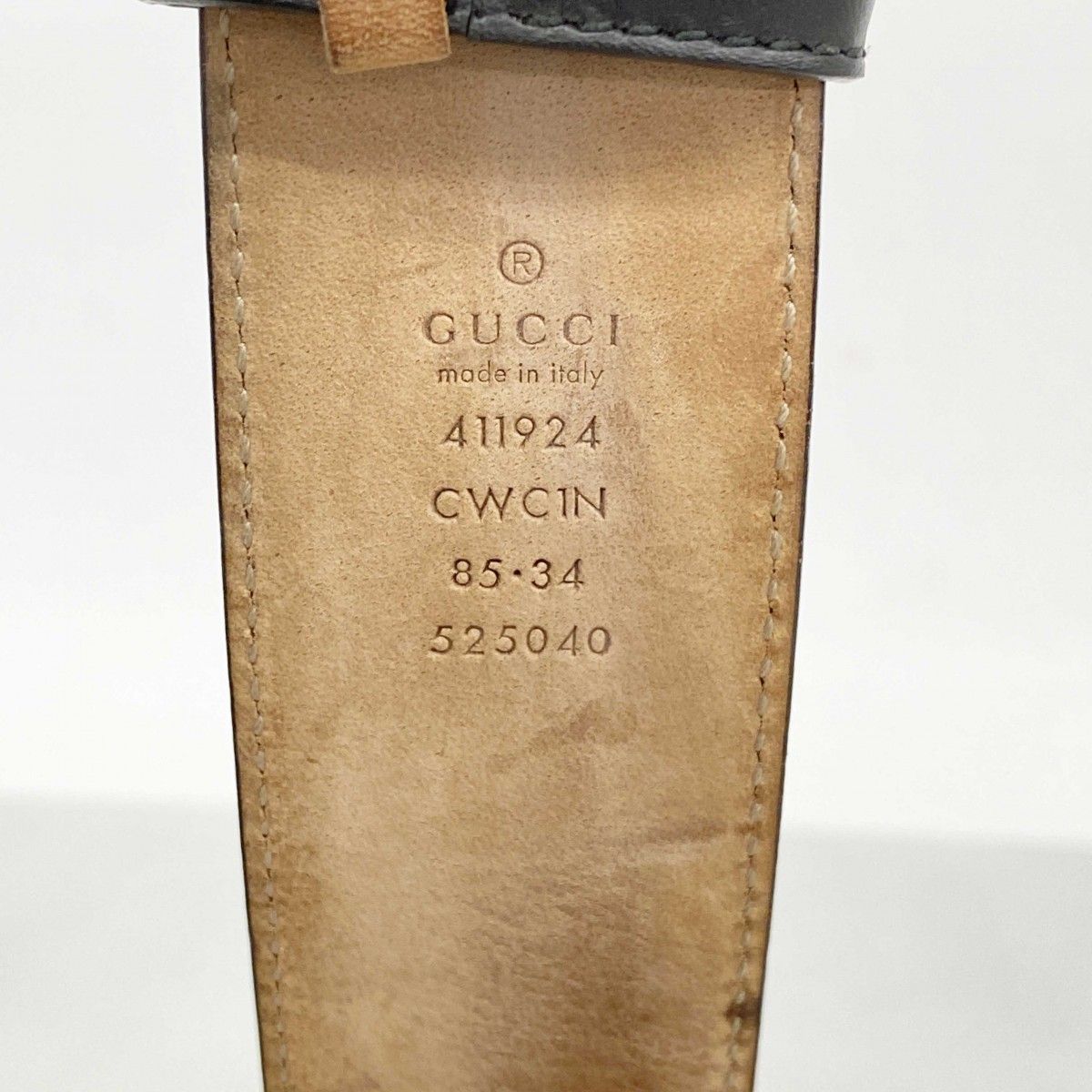 5ic4044-h グッチ ベルト グッチシマ インターロッキングG 411924 レザー ブラック シルバー金具 メンズ