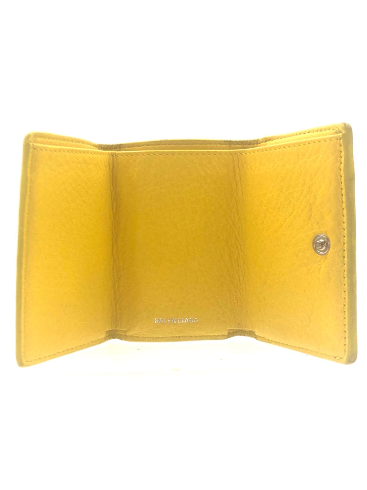 □良品□BALENCIAGA バレンシアガ ペーパーミニウォレット 三つ折り