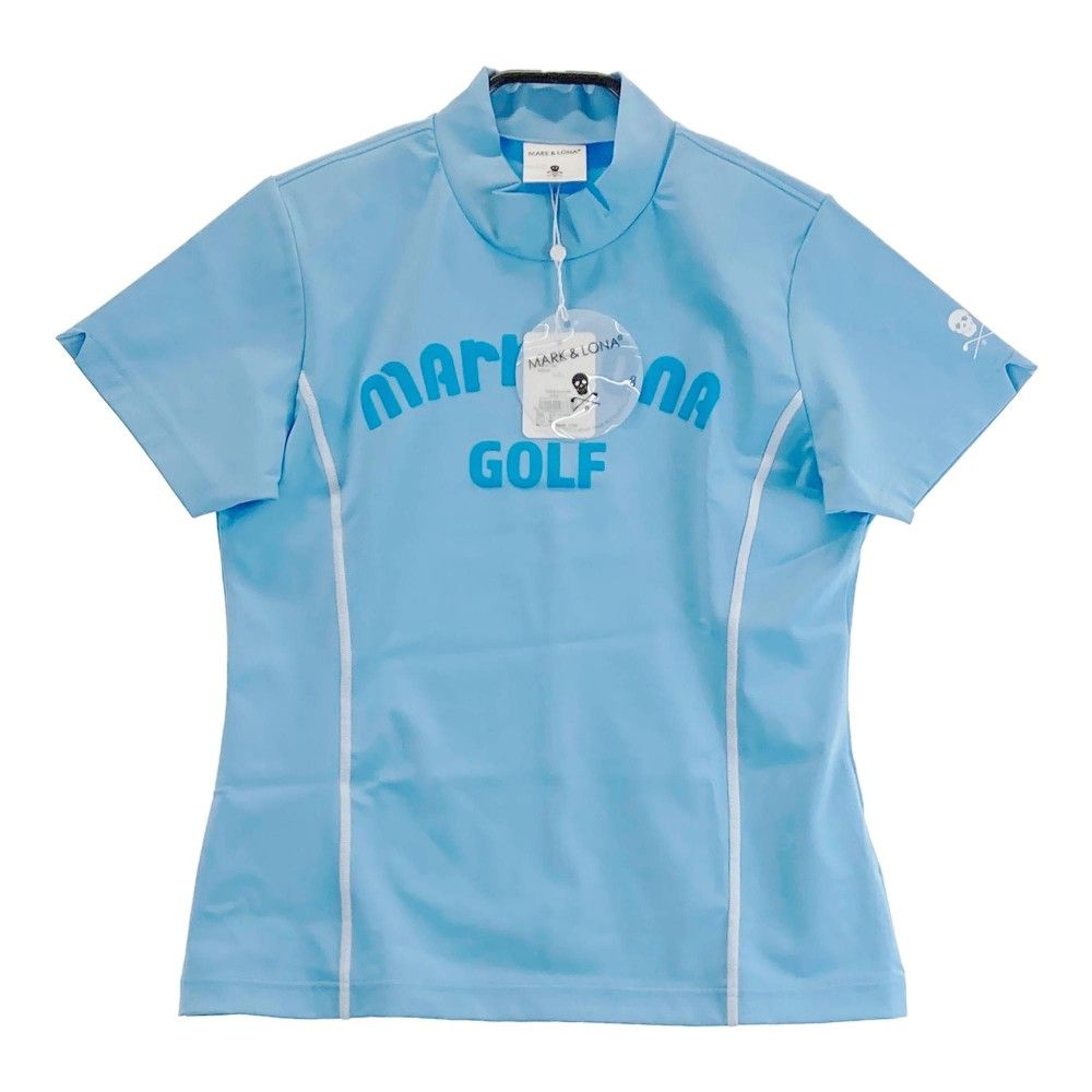 サイズ 38 MARK-LONA マークアンドロナ 2025年 半袖モックネックTシャツ ブルー系 240101421192 ゴルフウェア レディース ストスト