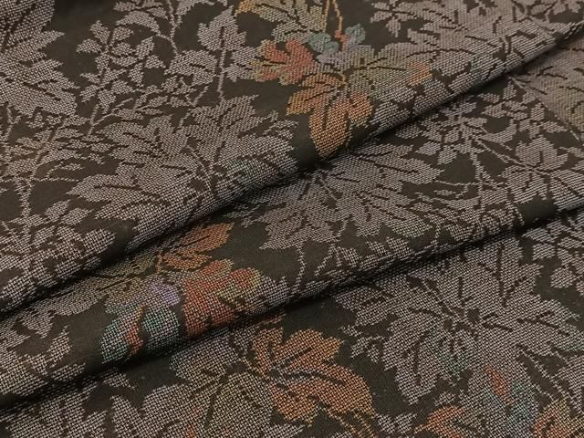 平和屋着物●本場大島紬　9マルキ　葉尽くし　正絹　逸品　BAAT0993yc 平和屋着物○本場大島紬 9マルキ 葉尽くし 正絹 逸品 BAAT0993yc