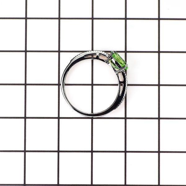 Pt900 グロッシュラーライトミント ガーネット ダイヤモンド リング  