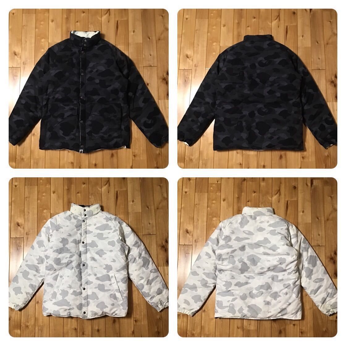 リバーシブル BAPE camo ダウンジャケット ベイプ ape エイプ 迷彩