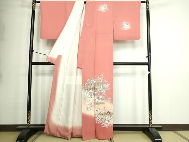 平和屋着物□訪問着 風景草花文 暈し染め 金彩 正絹 逸品 DAAW9570sf