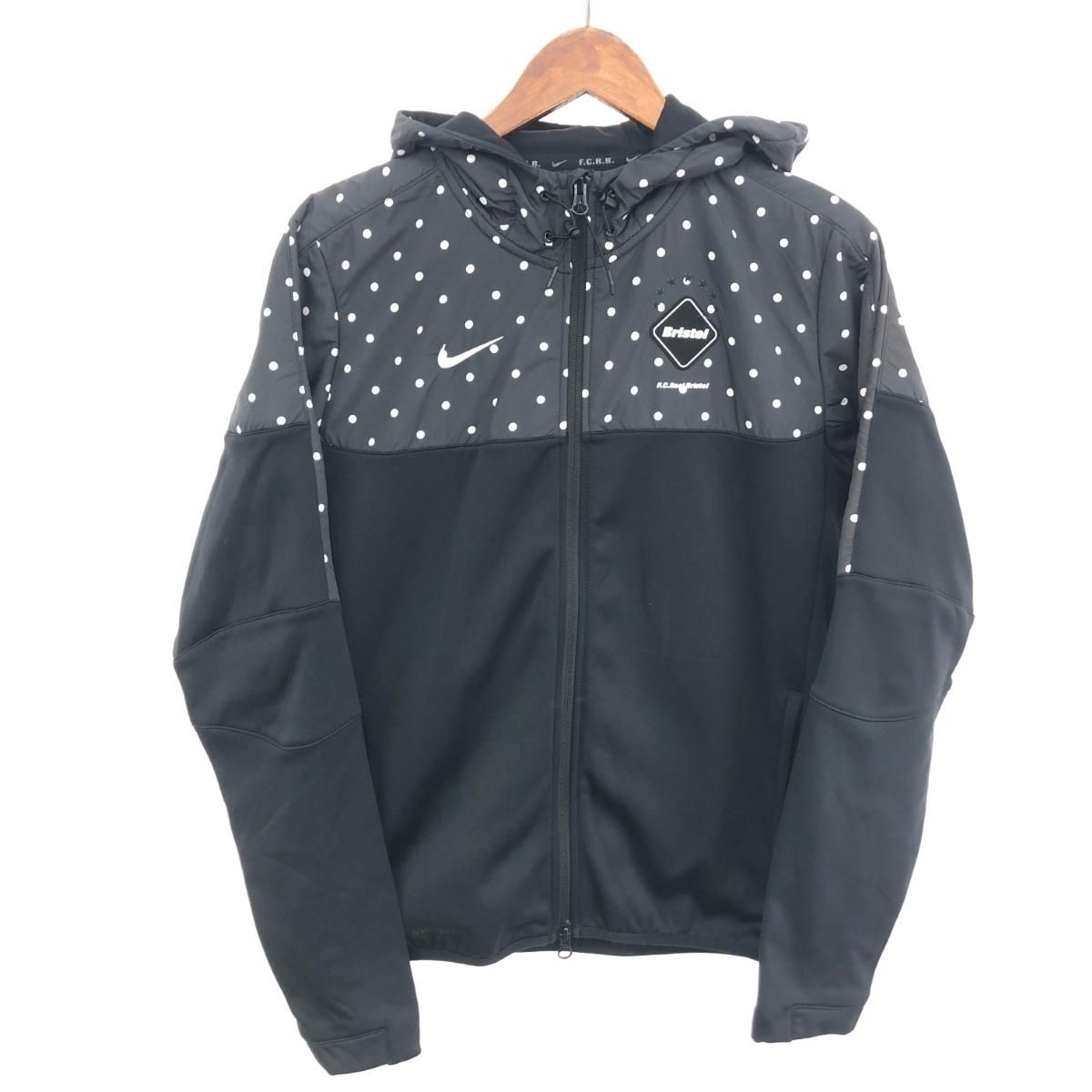 NIKE エフシーアールビー×ナイキ ジップアップフーディ ジャケット サイズ:S 789523-011 ブラック メンズ ポルカドット 240001106610