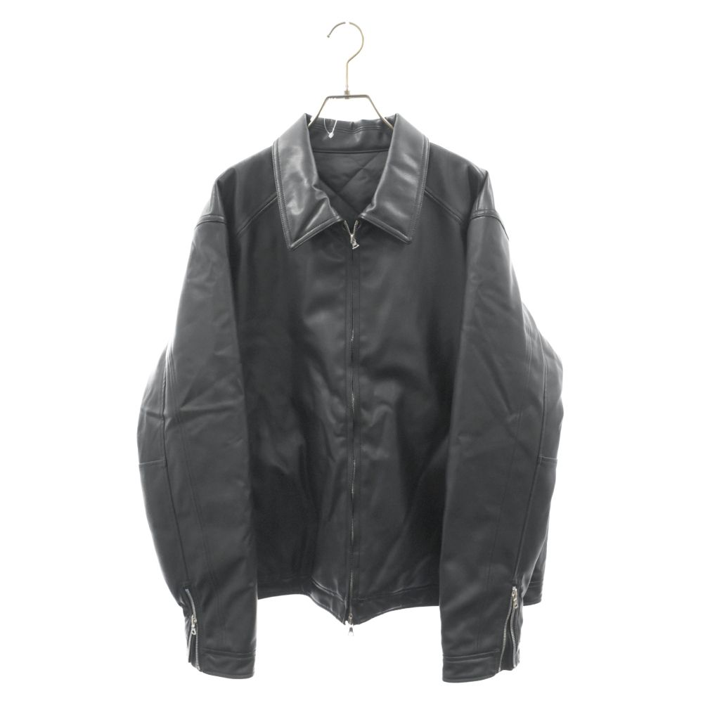 【イタリア製】MAURIZIO レザージャケット 黒 48 牛革 中綿ライナー付 SKINNI レザージャケット コート イタリア製 黒 サイズ48