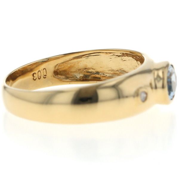 K18YG リング 12号 ダイヤモンド0.3ct 18金イエローゴールド K18YG イエローゴールド リング アクアマリン ダイヤモンド 0.03