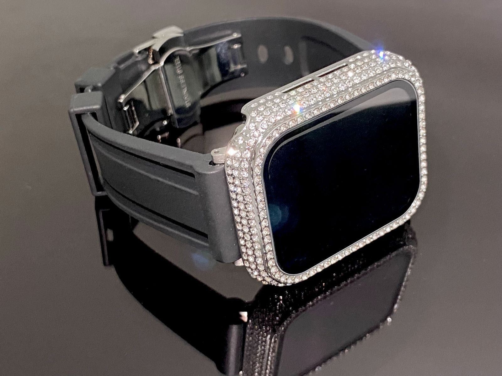 02☆アップルウォッチバンド ラバーベルト Apple Watch キラキラ