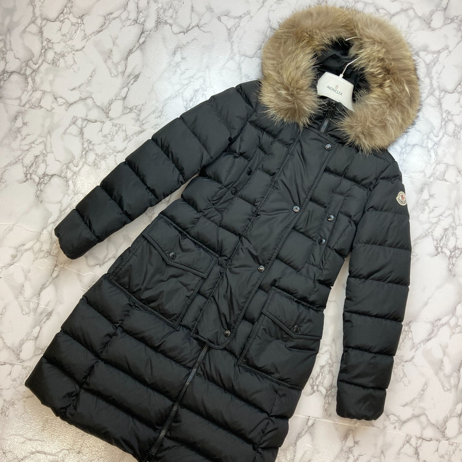 MONCLER モンクレール KHLOE クロエ ロング ダウンコート ブラック ０ レディース S ラクーンファー PAWNSHOPRiZ  パウンショップリズ - メルカリ