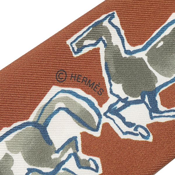 HERMES 馬のイラスト　ツイリー エルメス エルメス シルク 馬柄 ツイリー スカーフ - 質屋通り