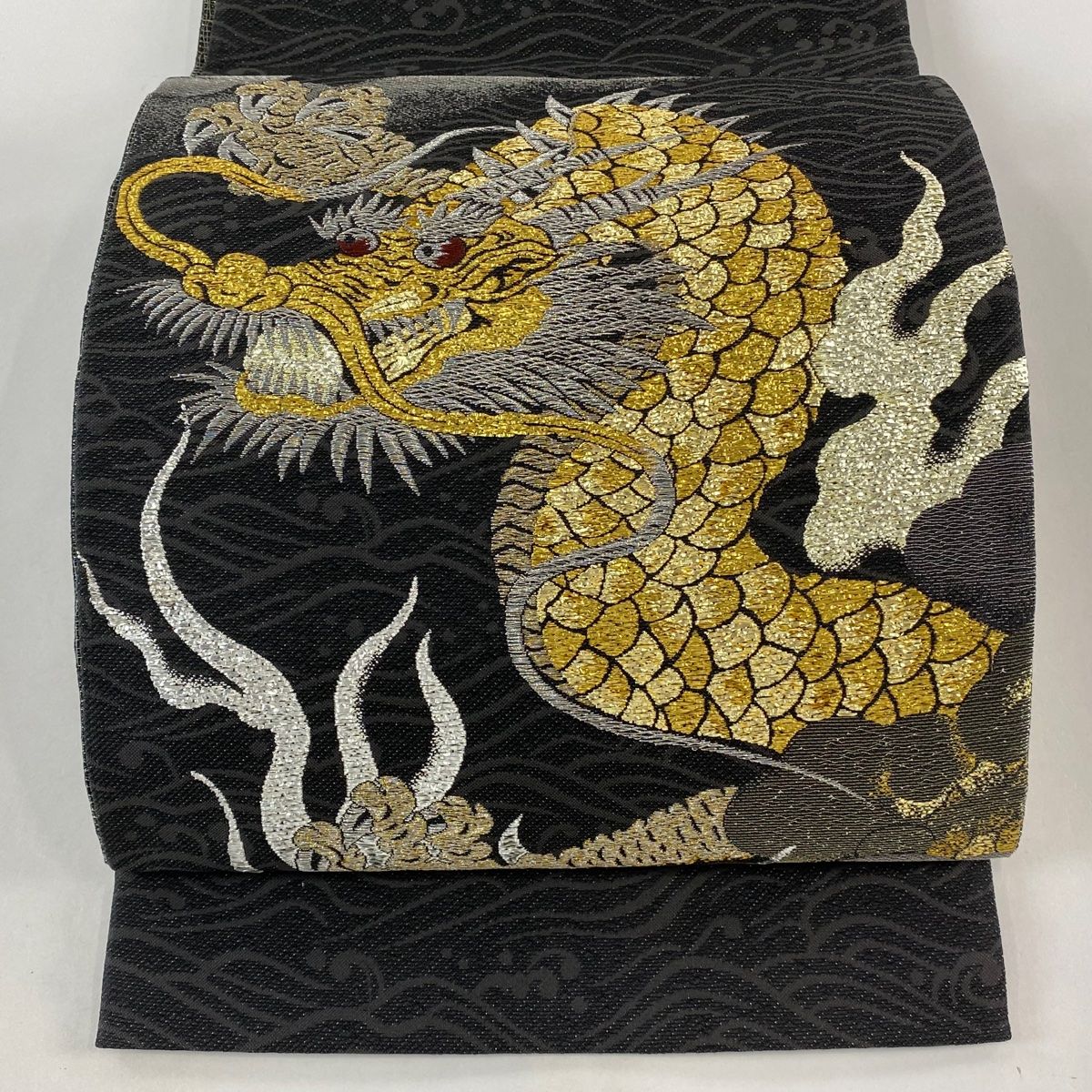 逸品!!絹 袋帯☆【佐波理綴】織の宝石・ダイヤモンドカット 切嵌 金銀 お太鼓柄 袋帯【佐波理綴】格子花車秋草文 正絹 帯の宝石 綴れ帯 金色 六