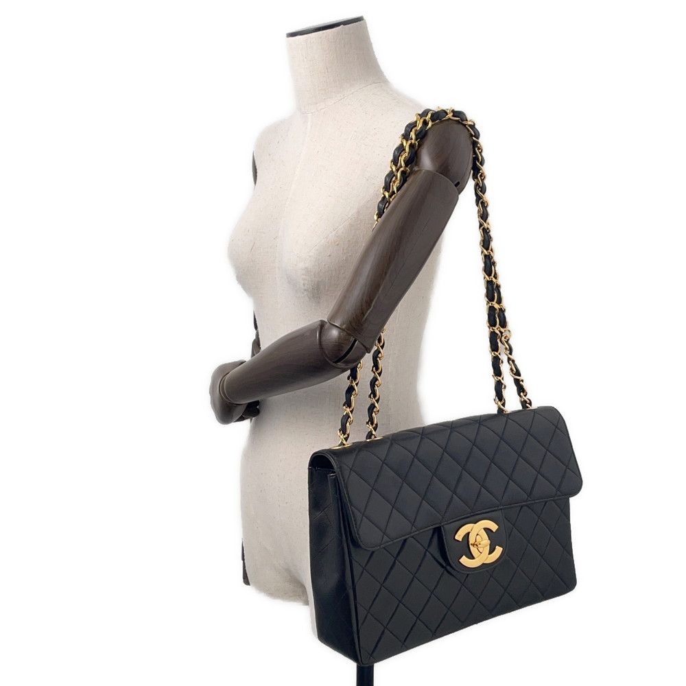 シャネル チェーンショルダーバッグ マトラッセ30 ココマーク ラムスキン A04412 CHANEL バッグ デカマト 黒 DECORATOM_COM_BR