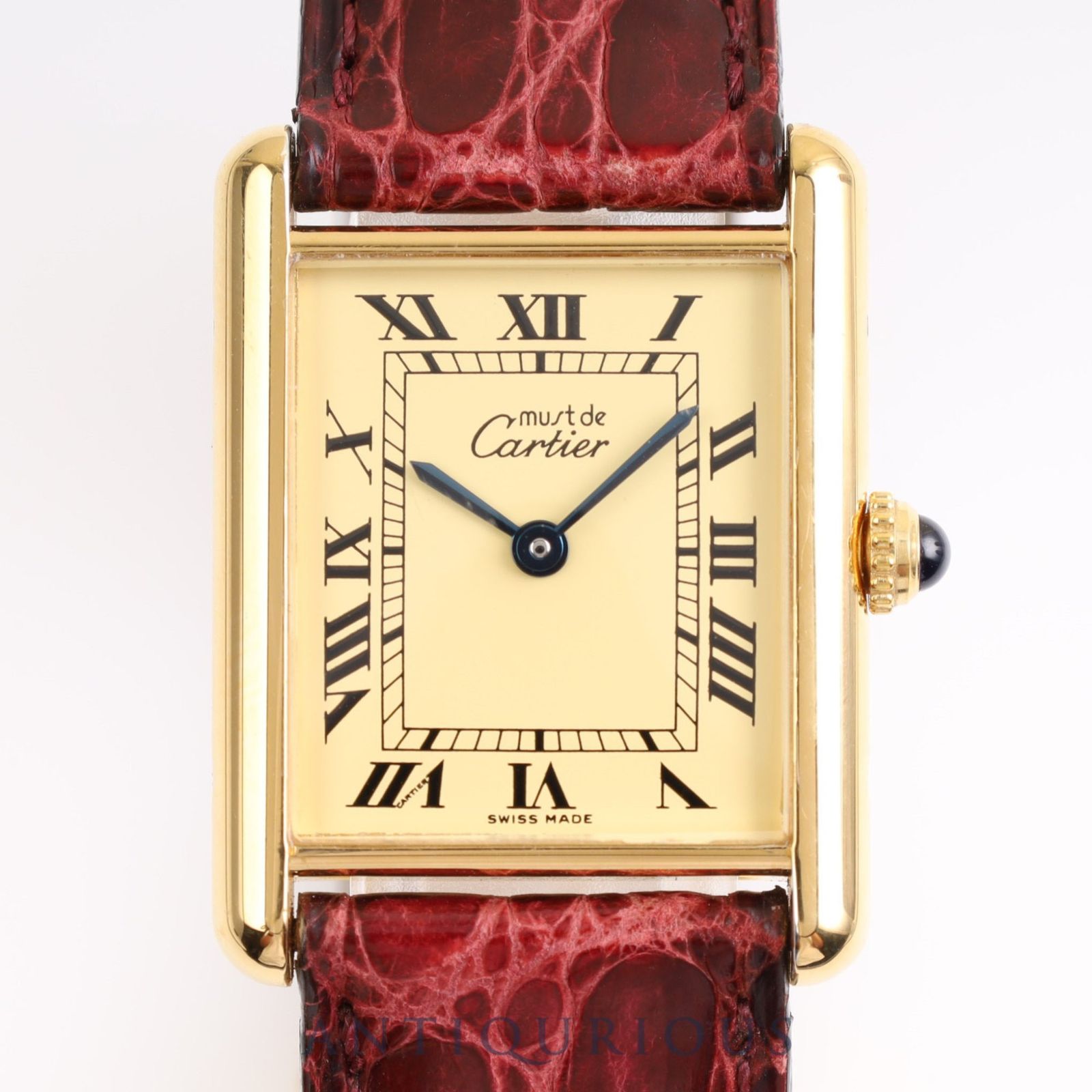 CARTIER カルティエ マストタンク LM QZ 1615 SV925 革 純正バックル ...