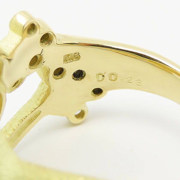 K18 カエル ダイヤモンド リング D0.23ct 10.3g イエロー