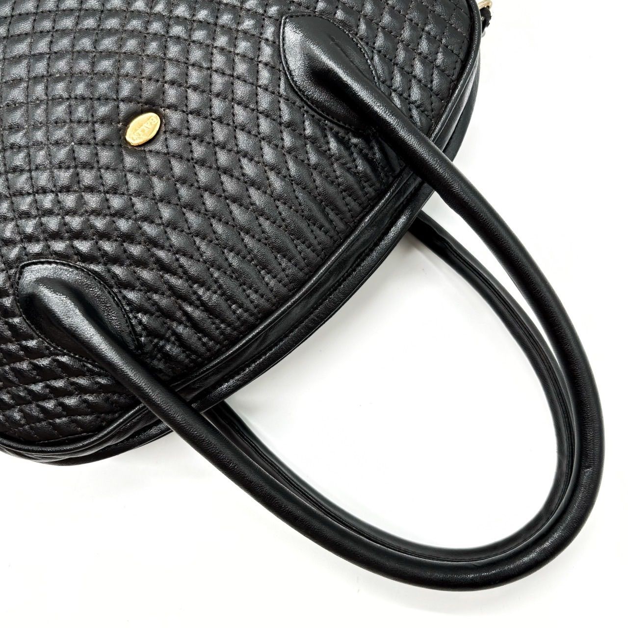 BALLY バリー ハンドバッグキルティング タッセル ロゴ 金具 黒
