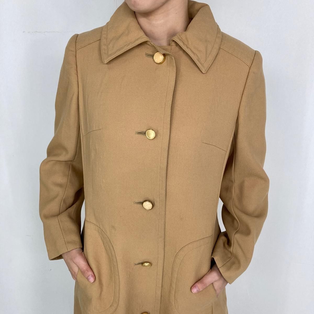 古着 アクアスキュータム Aquascutum ウール ステンカラーコート
