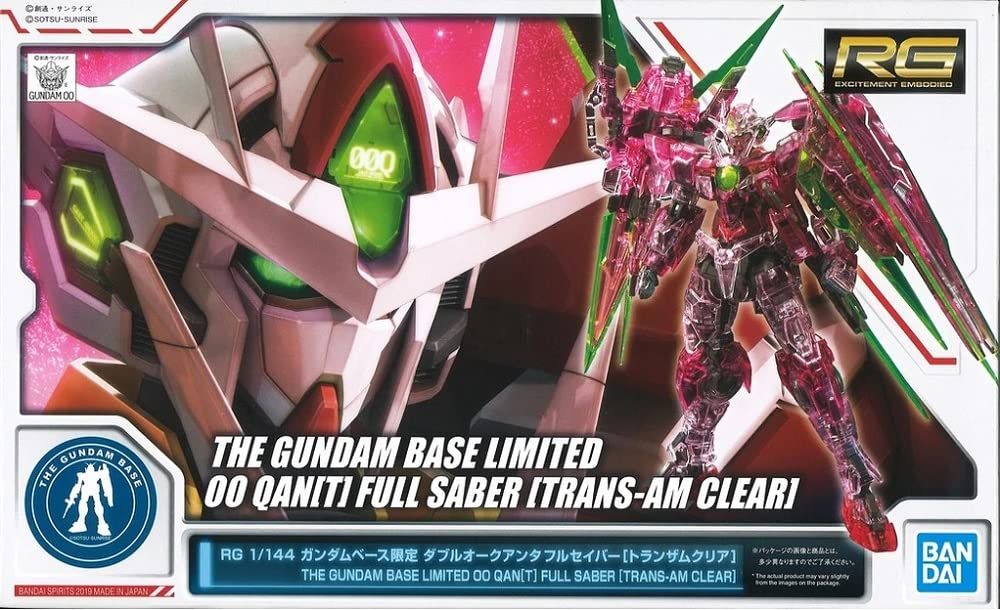 バンダイ BANDAI RG 1|144 ダブルオークアンタフルセイバー トランザムクリア プラモデル ガンダムベース