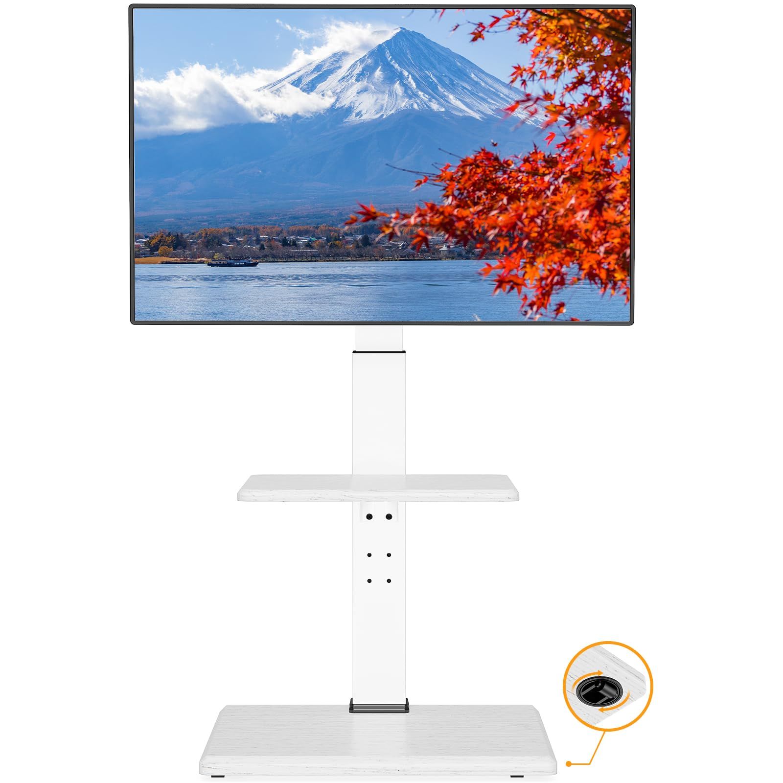 PERLEGEAR テレビスタンド 30~60インチ対応 隠しキャスター付き テレビ台 壁寄せ ハイタイプ tvスタンド 移動式 自立式 tv stand 耐荷重40kg VESA75x75mm~VESA400x400mm 8段階高さ調整 左右±40度首