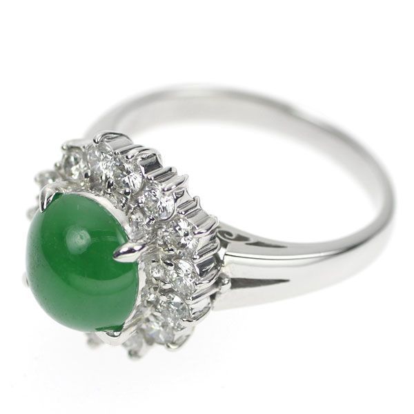 Pt900 翡翠/ヒスイ ダイヤモンド リング D0.58ct - carolinagelen.com