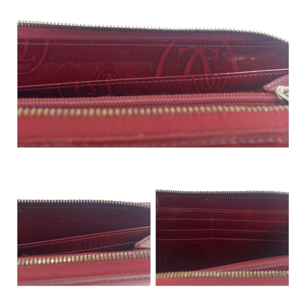 美品 CARTIER カルティエ ハッピーバースデー ボルドー シルバー金具  