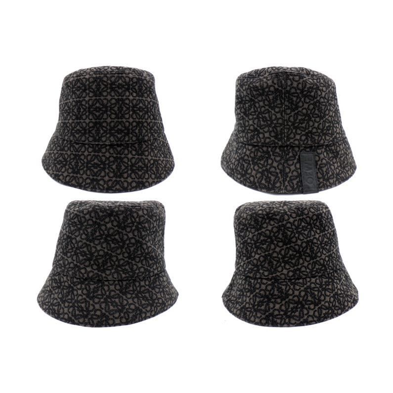 ロエベ LOEWE リバーシブル アナグラム ジャガード ナイロン バケットハット 帽子 w 24212