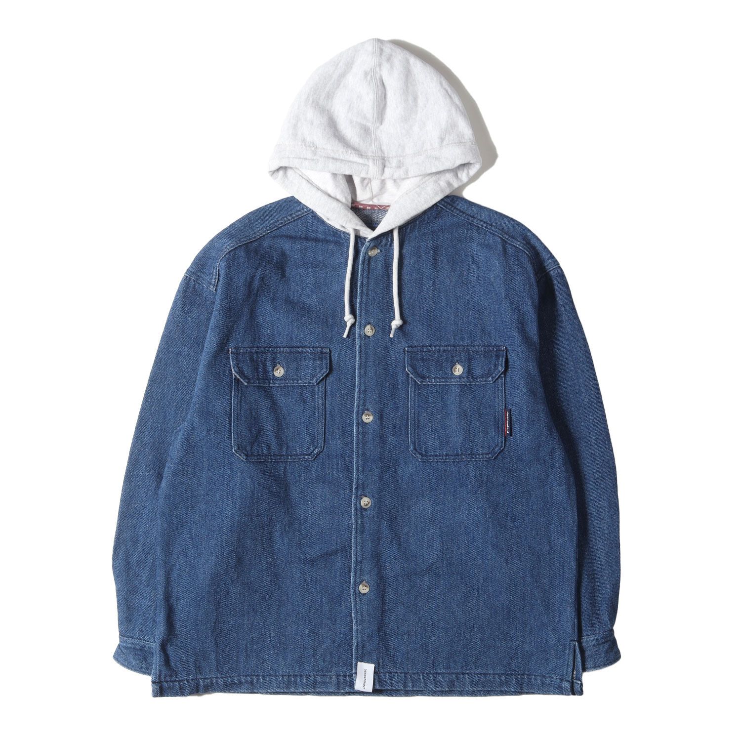 美品 DESCENDANT ディセンダント シャツ サイズ:2 20SS フード付き 