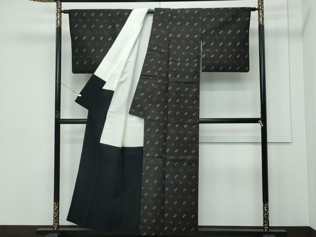 平和屋本店□極上 国指定重要無形文化財 本場久米島紬 手織 証紙付き