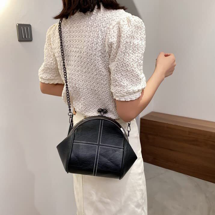 nuer Baguette Bag Black/がま口 バッグ ショルダーバッグ 韓国 nuer Baguette Bag Black/がま口 バッグ ショルダーバッグ 韓国