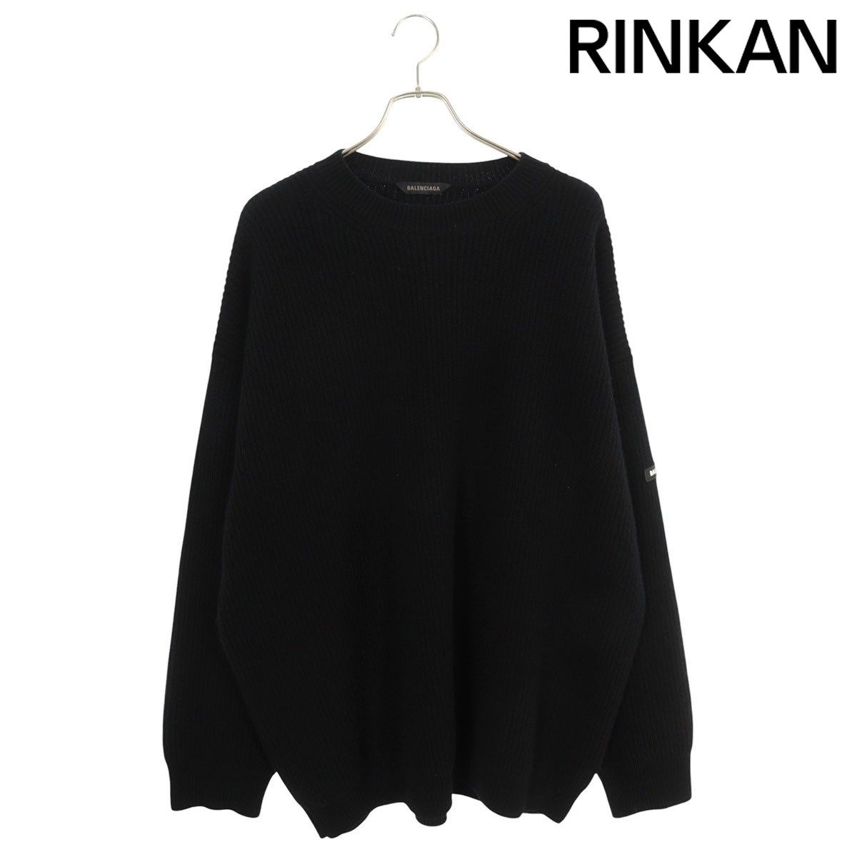 バレンシアガ 808454 T1703 ロゴパッチクルーネックニット