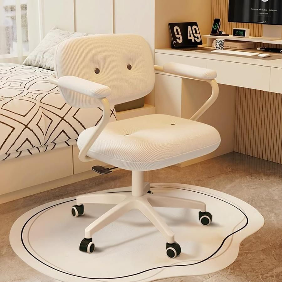 オフィスチェア デスクチェア ホワイト 人間工学 座面昇降 360度回転 事務椅子 ワークチェア 勉強 在宅勤務 静音キャスター 椅子 パソコンチェア