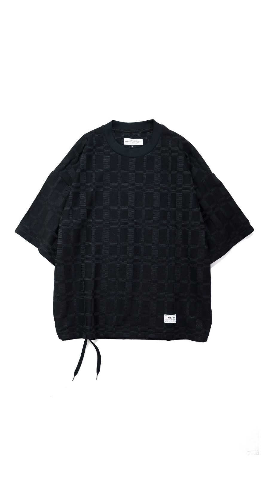 【elephant TRIBAL fabrics エレファブ 】JACQUARD PINTUCK T-SH BLACK
