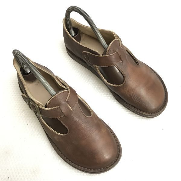 pied du lapan/ピエドドゥラパン☆クレープソール/本革デザートブーツ【38/size:23.5-24.5程度/茶/brown】Tストラップ/shoes/boots◇bE-172  - メルカリ