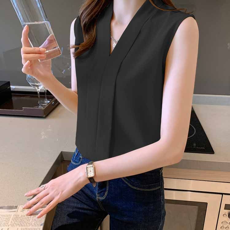 トップス ブラウス レディース ノースリーブ 春夏 Vネック