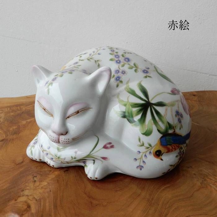 古い有田焼、シノワズリ、猫の置物、アンティーク 猫 ねこ ネコ 猫 シノワズリ オリエンタル 和モダン かわいい