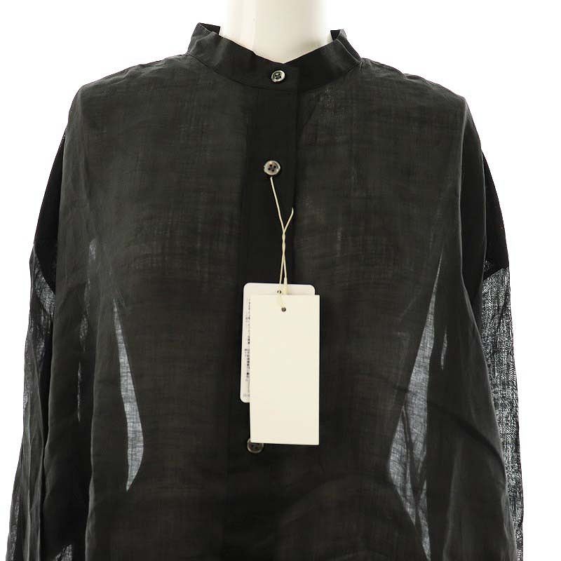 未使用品 ジャーナルスタンダードレサージュ journal standard L'essage 25SS ラミーシアーシャツ F ブラック /DO ■OS レディース ジャーナルスタンダードレサージュ journal standard L'essage