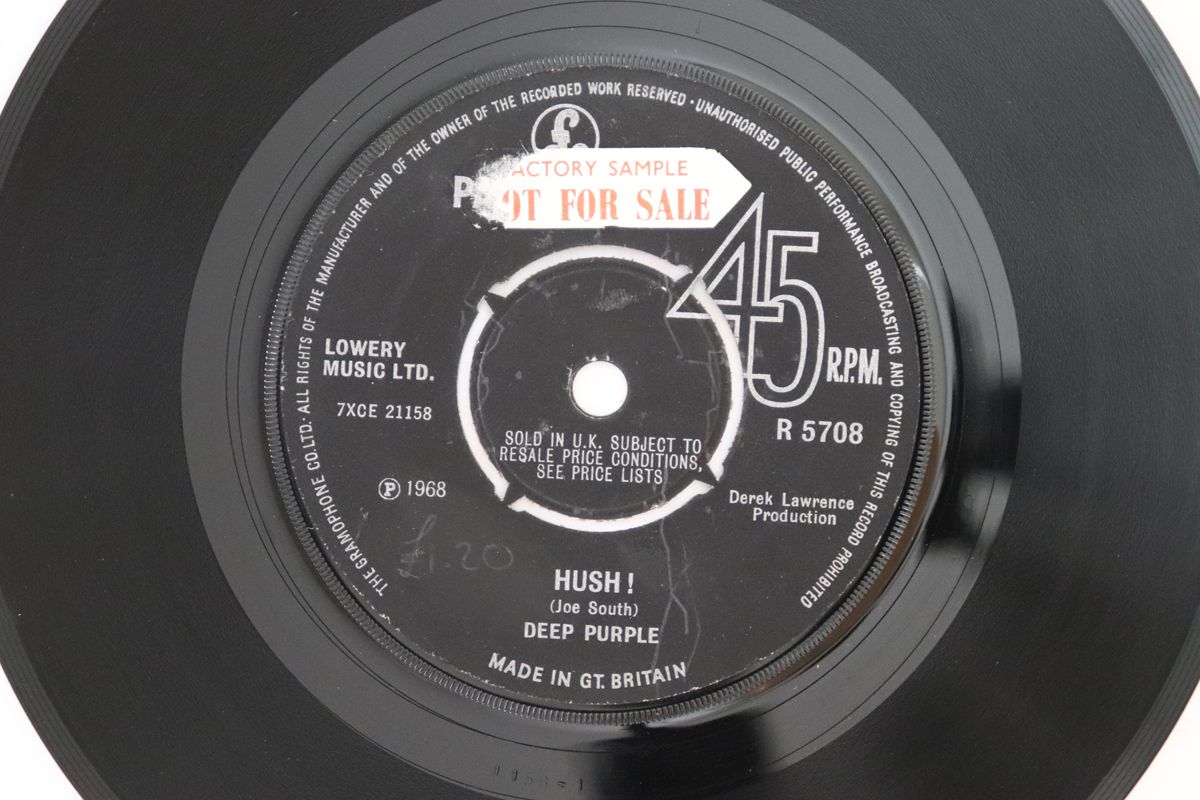英7” Deep Purple Hush ! R5708 Parlophone /00080 Deep Purple - Hush! / One More Rainy Day - Parlophone - UK - R