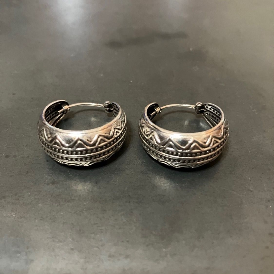 SILVER925 TRIVAL HOOP EARRINGS /シルバー/ピアス