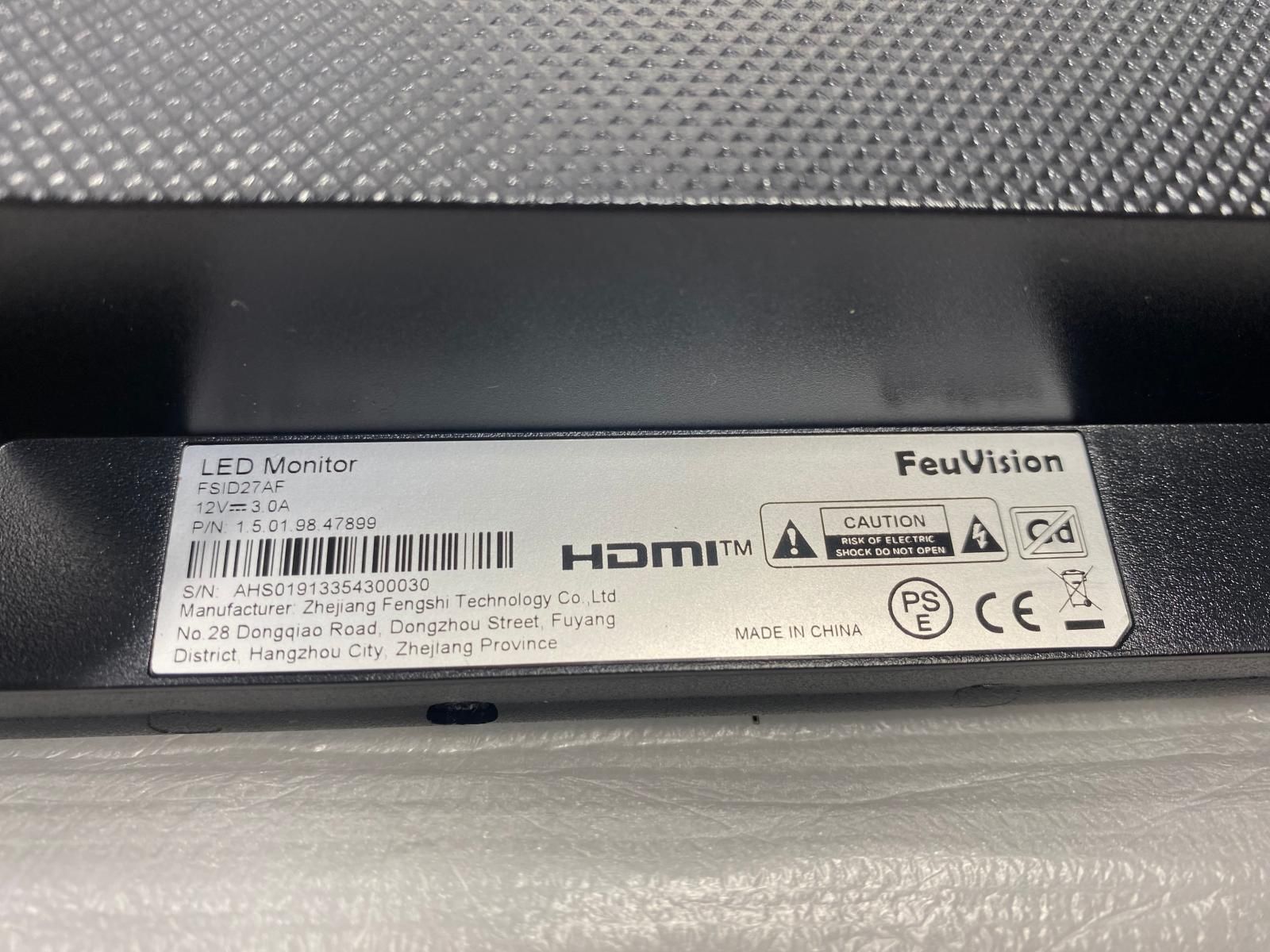 中古品】FeuVision 27インチ PCモニター 100Hz フルHD 1080p 液晶