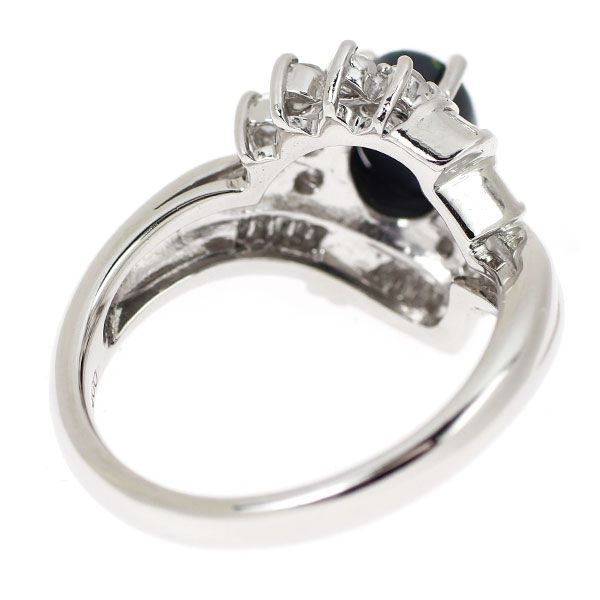 Pt900 ブラックオパール ダイヤモンド リング 0.80ct D0.40ct