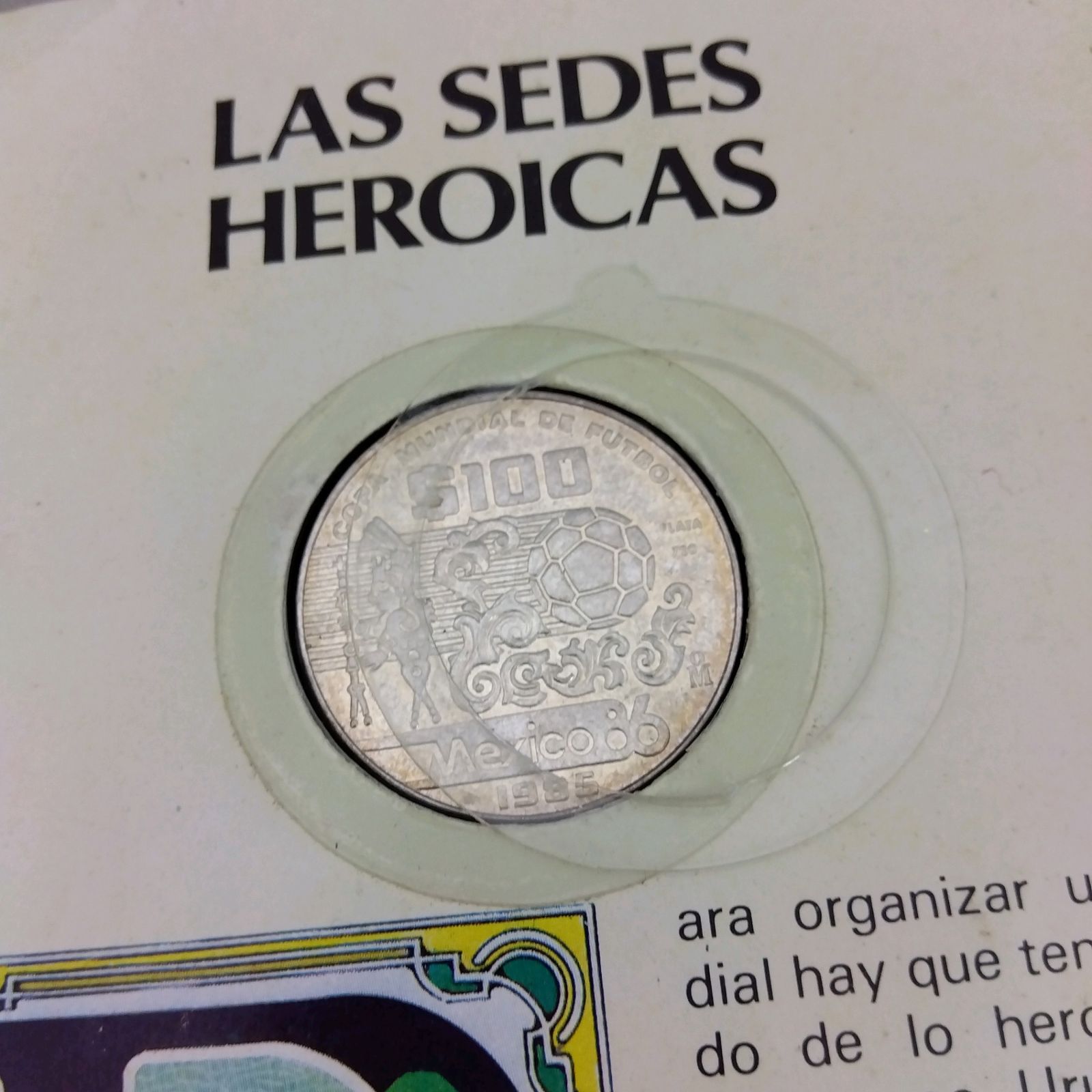 メキシコ ワールドカップ 100ペソ銀貨 1985年 記念コイン - メルカリ