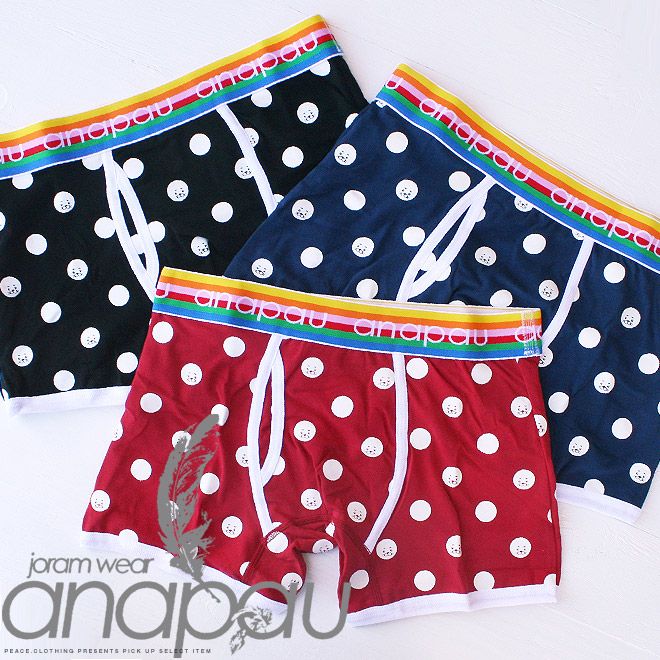 【anapau】アナパウ アザラシドット プリント ドット柄 アザラシ ボクサーパンツ ブリーフ (Ｓサイズ女性または細身の男性向き)【下着/メンズ/レディース】【メール便 可】【S/S】【A/W】 レッ