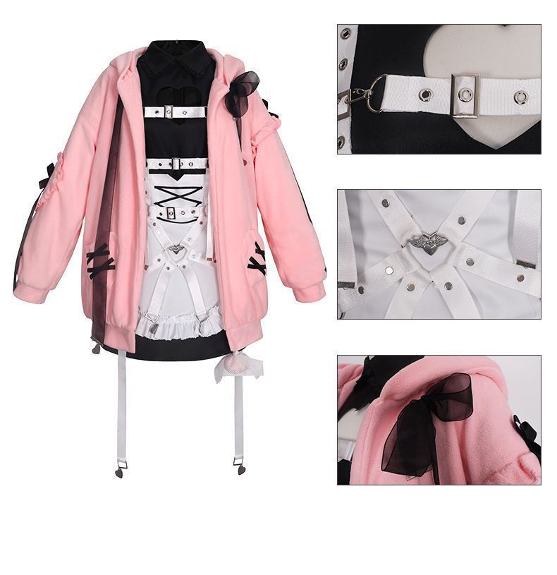 磨かれた にじさんじ 魔界のりりむ コスプレ衣装 フルセット コート シャツドレス ソックス ミニスカート ヘッドアクセ付属 高品質素材 イベント用 バーチャルライバー再現