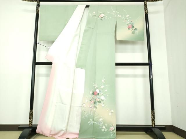 平和屋着物●訪問着　友禅　草花文　暈し染め　正絹　逸品　DAAX4722ps 平和屋着物○訪問着 友禅 草花文 暈し染め 正絹 逸品 DAAX4722ps