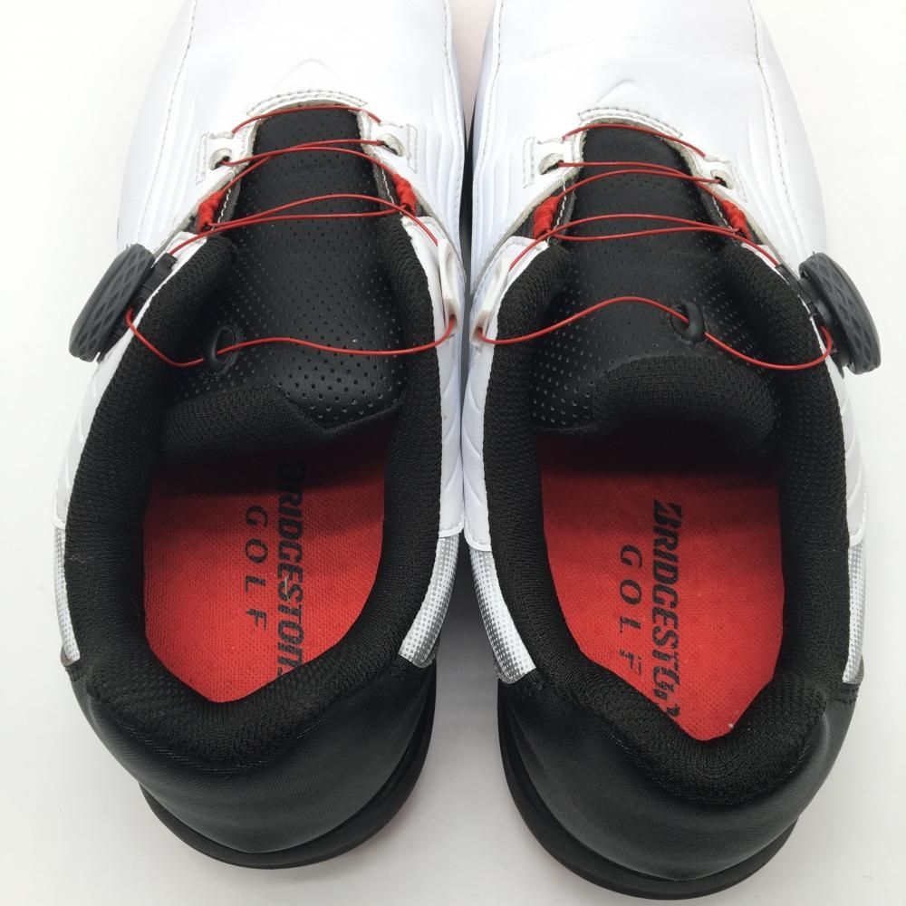 美品】ブリヂストンゴルフ ゴルフシューズ 白×黒×レッド SHG350