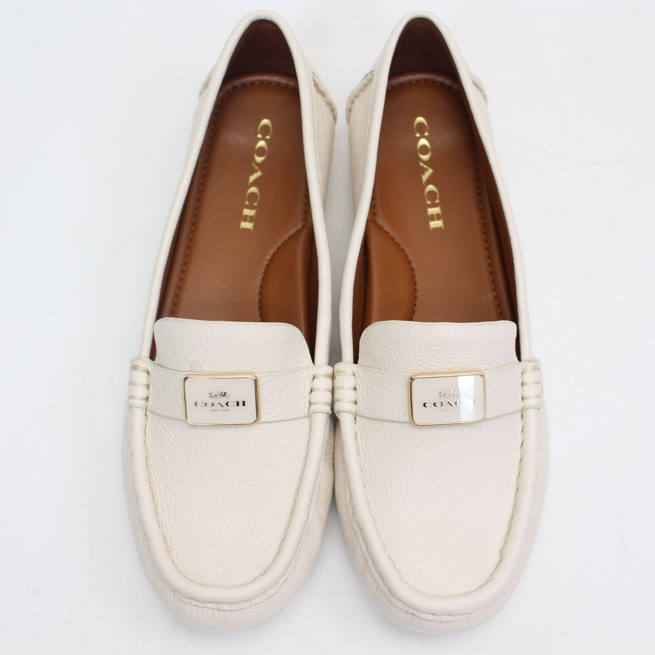 IS628)【未使用】COACH コーチ モナドライバー ローファー チョーク 